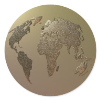 Gold Globe Stickers