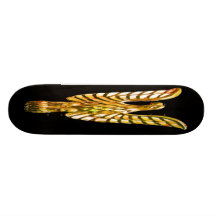 Gold, Golden Eagle on Black Background Skateboard Decks