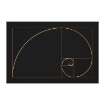 Gold Golden Spiral Stretched Canvas Print
