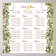 Gold golden wedding seating charts print