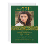 Gold & Green Photo Graduation Invitation