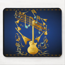 Gold Guitar Party Mousepad