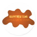 Gold Happy New Red Sticker