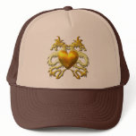 GOLD HEART DRAGONS MESH HATS