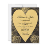 Gold Heart Engagement Invitation