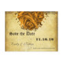 Gold Heart Roses and Butterflies Save the Date