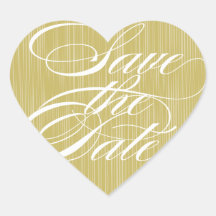 Gold Heart  |  Save the Date Envelope Seal Sticker