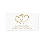 Gold Hearts Return Address Labels