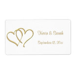 Gold Hearts Wedding Labels