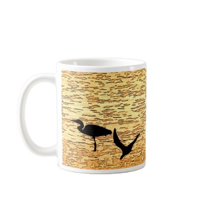 Gold Heron/Skimmer Mug by farmer77