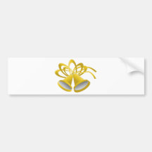 Gold Holiday Bell Bumper Stickers