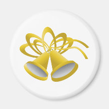 Gold Holiday Bell Magnet