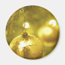 Gold Holiday Tree Decoration Refrigerator Magnet
