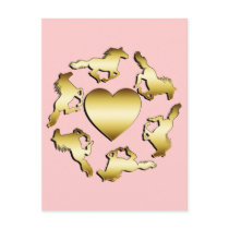 GOLD HORSES RING POST CARDS