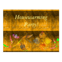 Gold Housewarming Post Card