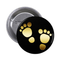 GOLD HUMAN FEET PRINTS BUTTONS