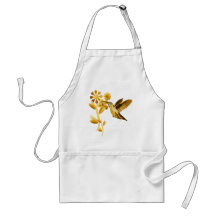 Gold Hummingbird Apron