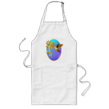 Gold Hummingbird Oval Apron