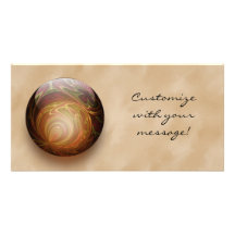 Gold Illuminated Spherical Gem, Custom Photo Cards