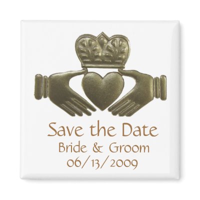 Gold Irish Claddagh - save the date Refrigerator Magnet by perfectpostage