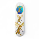 Gold Jeweled Dragon Oval Skateboard