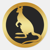 GOLD KANGAROO STICKER