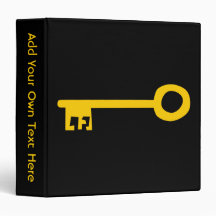 Gold Key on Black. Binders