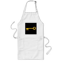 Gold Key on Black. Custom Aprons