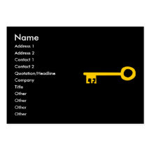 Gold Key on Black. Custom Business Card