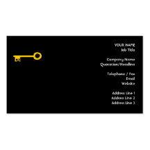 Gold Key on Black. Custom Business Cards