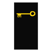 Gold Key on Black. Custom Photo Card