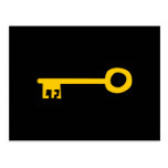 Gold Key on Black. Custom Post Card