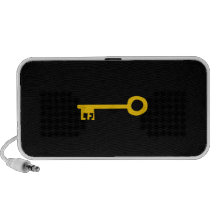 Gold Key on Black. iPhone Speakers
