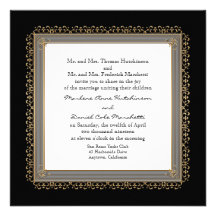 Gold & Lace Baroque Formal Elegant Wedding Invite