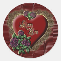 Gold Lace Heart Sticker
