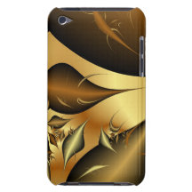 Gold Leaves Fractals Barely There iPod Covers