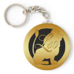 GOLD LEO ZODIAC SIGN KEYCHAINS