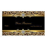 Gold Leopard Black Jewel Look Image Business Cards