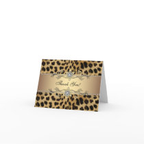 Gold Leopard Thank You Cards