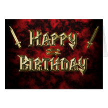 Gold letter font birthday card