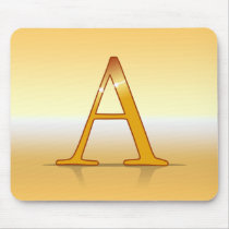 gold lettre "A" Tapis De Souris