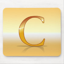 gold lettre "C" Tapis De Souris