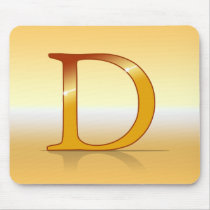 gold lettre "D" Tapis De Souris