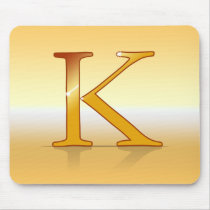 gold lettre "K" Tapis De Souris