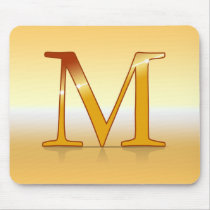 gold lettre "M" Tapis De Souris