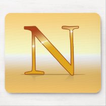 gold lettre "N" Tapis De Souris