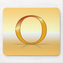 gold lettre "O" Tapis De Souris