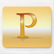 gold lettre "P" Tapis De Souris