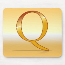 gold lettre "Q" Tapis De Souris