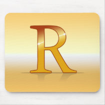 gold lettre "R" Tapis De Souris